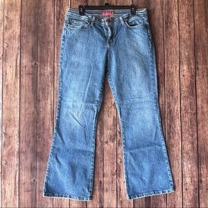 SO Stretch Low Rise Junior’s Size 13  Boot Cut Blue Jeans Stretch